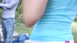 Audrey Miles Vulgar Fiance Showing Off With Her Tight Body And Amazing Jugs To Helps Stranger
