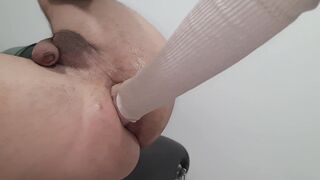 Woman Fisting Male Booty | Male Anal Penis Leaking