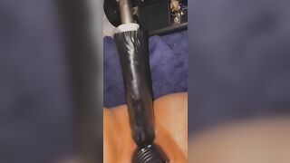 Banged machine with BBC attachment for a creamy orgasm