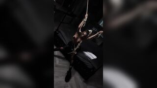 BONDAGE Sub Monika Fox Showing Off Bound With Ropes