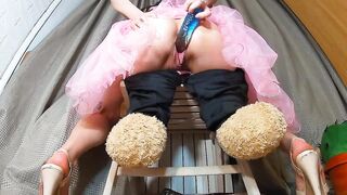 bimbos inside Babydoll Dress Masturbates & Squirts on Her Bf