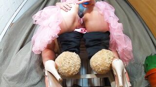bimbos inside Babydoll Dress Masturbates & Squirts on Her Bf