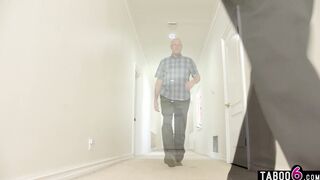 Stepdad watches teen stepdaughter fuck