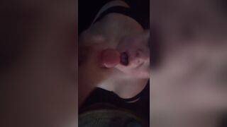 Begging for cum and bound up. Gets facial