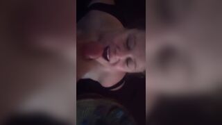 Begging for cum and bound up. Gets facial