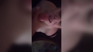 Begging for cum and bound up. Gets facial