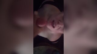 Begging for cum and bound up. Gets facial