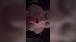 Begging for cum and bound up. Gets facial