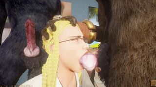 Wild Life School chick gang bang