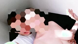 teen year older with Huge Breasts Smoking into the window with Huge Titties - Phone Selfie five