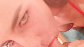 Kitty spits then swallow’s