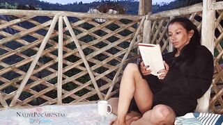 Native Pocahontas hispanic colombian,reading school cunt with mouth masturbates touches herself reading nerdy gir