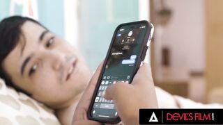 DEVILS CLIP - Unsatisfied Sophia Leone Teaches Her bf A Lesson By Fucking A Real Man Inside Front Of Him