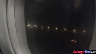 Horny amateur couple travels and fucks