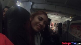 Horny amateur couple travels and fucks