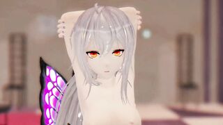 SKADI ARKNIGHTS ANIMATED INSECTS SEX MMD NAKED DANCE PURPLE WINGS COLOR EDIT SMIXIX