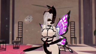 SKADI ARKNIGHTS ANIMATED INSECTS SEX MMD NAKED DANCE PURPLE WINGS COLOR EDIT SMIXIX