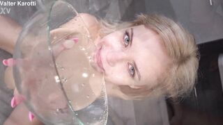 PISS SWALLOW - BELLA GREY VS three LONG PEE DICK
