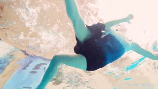 Avenna is shy first into the pool but then gets lusty
