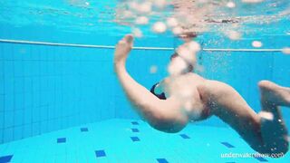 Avenna is shy first into the pool but then gets lusty
