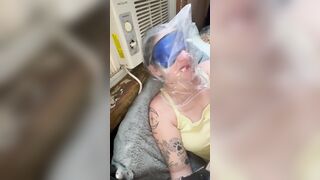 Bdsm Plastic Bag BreathPlay Struggle