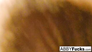 Abigail takes a quick shower and shaves her snatch