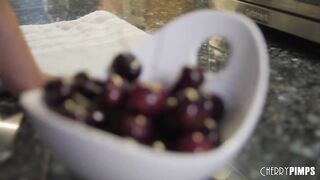 Petite Young Red Haired Vanna Bardot Plays With Her Food Inside