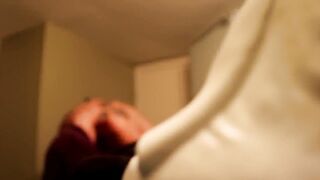 Chubby Girl with tattoos on hidden web web cam into restroom