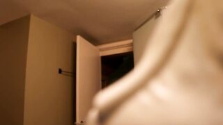 Chubby Girl with tattoos on hidden web web cam into restroom