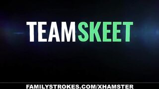 FamilyStrokes - Step Cougar and Cute barely legal Tag Team On Stepdad