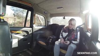 Sexy blonde widow got it hard in the taxi