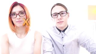 Nerdy and petite redhead worships cock and gets ass banged!