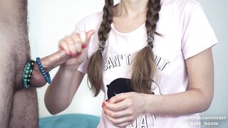 Cute Barely Legal Women Does Hand Job with Creampie on Her Crazy Hot