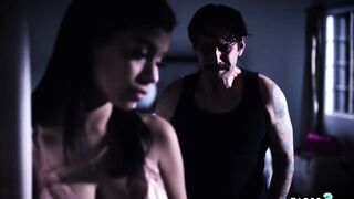 Insomniac stepdad becomes deranged and lusts for barely legal Savannah Sixx