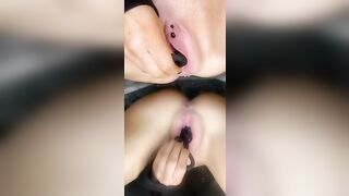 Let’s got this nicely coated inside cunt juice so it glides right into my tight little asshole