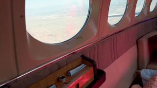 Mile High Three-Way on Homemade Plane Ending into Double Jizzed | Plane Play Fucking on Love Cloud