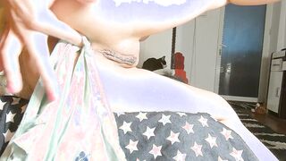 Lusty cunt with mouth lick her crazy lingerie masturbates and then squirt