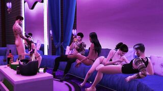 Gang Bang Sex Party At The Gothic District - 3D Cartoon
