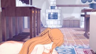 Sword Art Online Animated - Asuna bj and anal to Kirito - Japanese oriental Manga Hentai Scene Game Porn