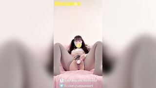 Adorable oriental's soak cunt ORGASMS and SQUIRT ROUGH with hand and vibrators