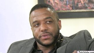 Rich shemale barebacked by big black cock