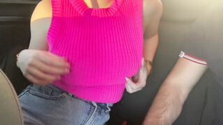 Pls stop now , I will help you to cum !!outside hand job into vehicle