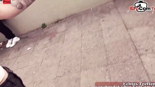 German Slender College Girl 18 Pick up for Outdoor Sex