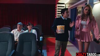 Teen fucks her boyfriend in the cinema
