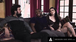 MODERN-DAY SINS - Interracial Swingers Convince Married Friend To Cheat Inside Bi Sexual 3 Way!