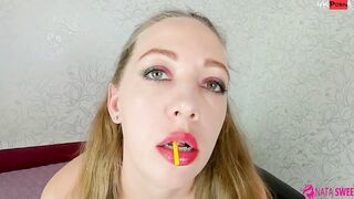 Stepsister sucks lollipop with penis and getting plowed very hard