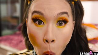 Dick or treat said hot Asian teen kitten