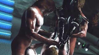 Nun gets plowed with 3 huge african dicks | Honey Select two