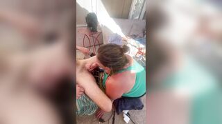 Outdoors daytime FELLATIO. SHE LOVES SUCKING OFF PENIS