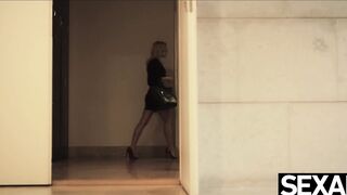 View her huge hooters jiggling as her mistress licks her twat
